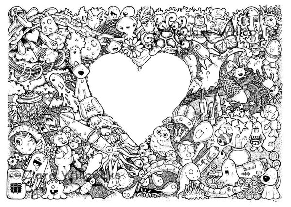 Раскраска много деталей