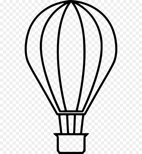 Воздушный шар с корзиной трафарет