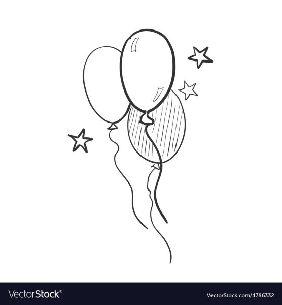 Воздушный шарик чб