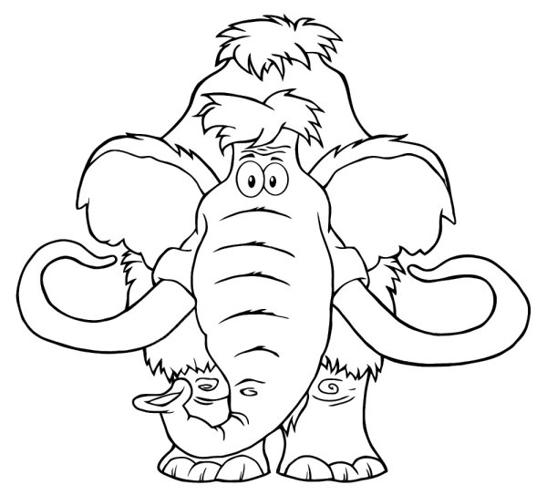 Мамонт черно белый