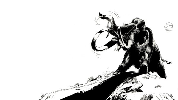 Мамонт черно белый