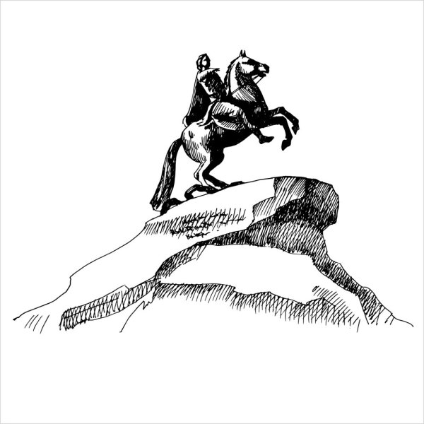 Медный всадник рисунок