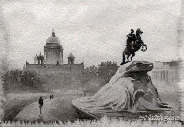 Медный всадник в Санкт-Петербурге в пейзаже