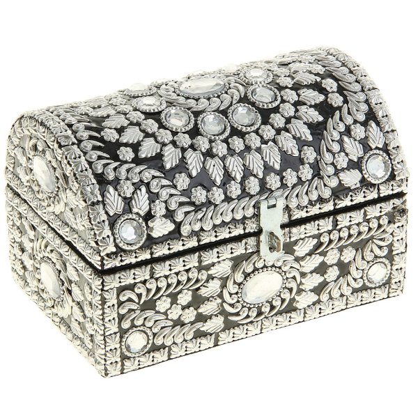 Шкатулка для украшений белая стразы
