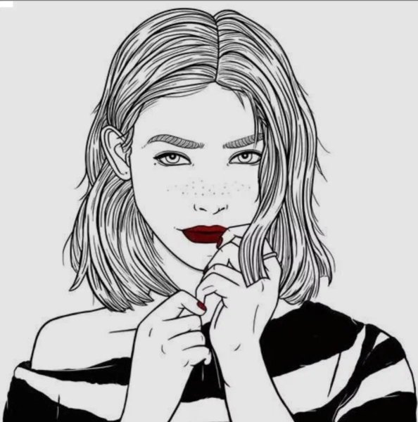 Черно белые рисунки девушек