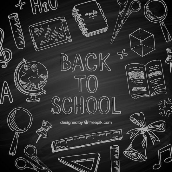 Черная Школьная доска с надписями