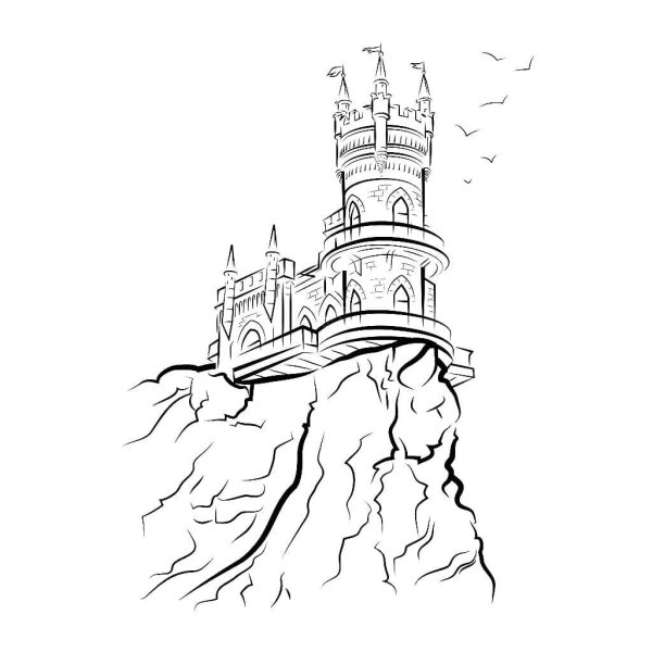 Ласточкино гнездо Ялта рисунок