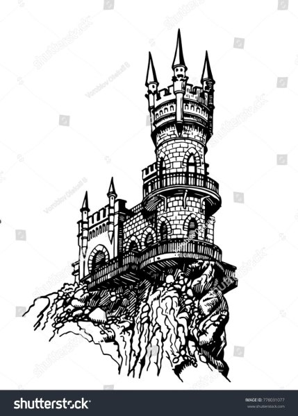 Ласточкино гнездо в Крыму контур