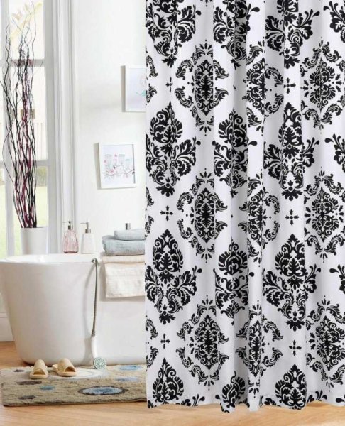 Шторы черно белый орнамент