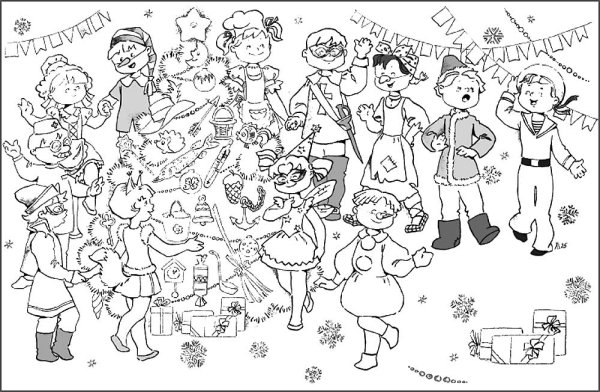 Хоровод раскраска