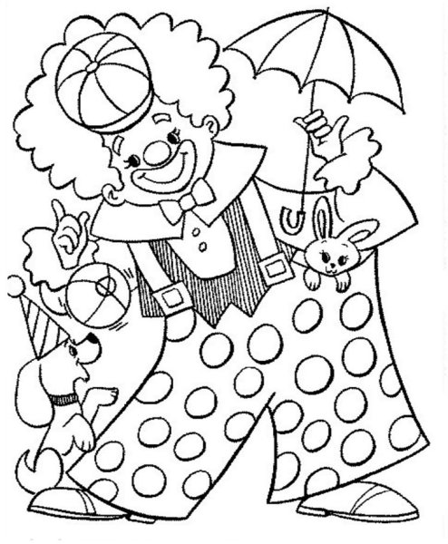 Клоун раскраска