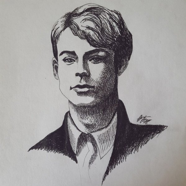 Сергей Есенин портрет рисунок