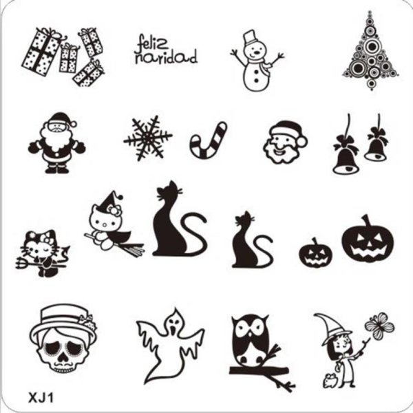 Новогодние трафареты для ногтей