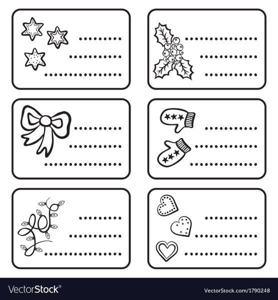 Бирки на подарки черно белые