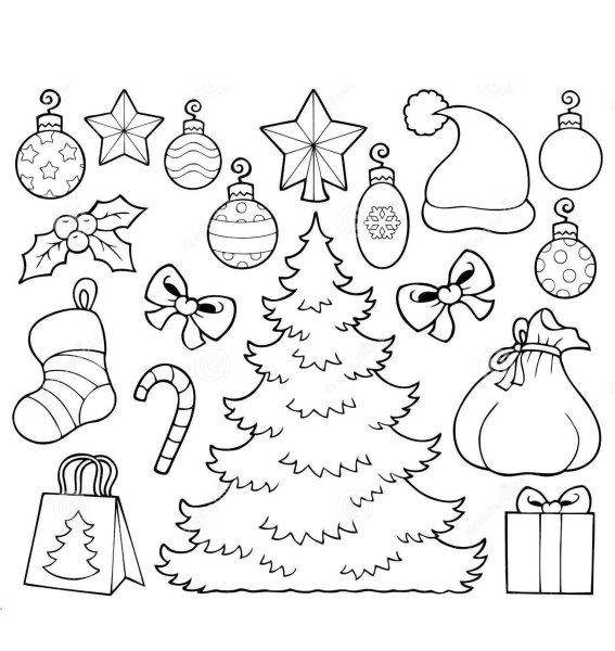 Новогодние наклейки раскраски