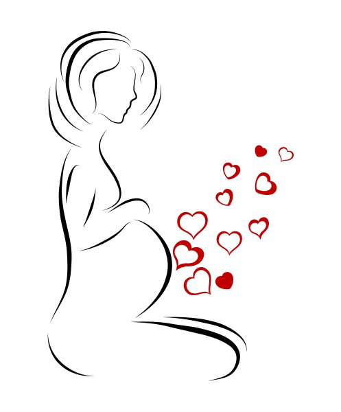 Рисунок беременной черный