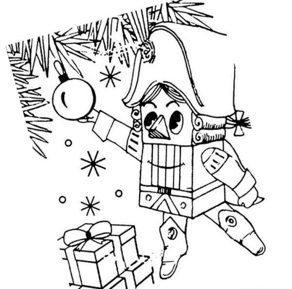 Раскраска Щелкунчика из сказки Щелкунчик и мышиный Король