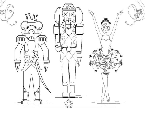 Щелкунчик и мышиный Король раскраска для детей