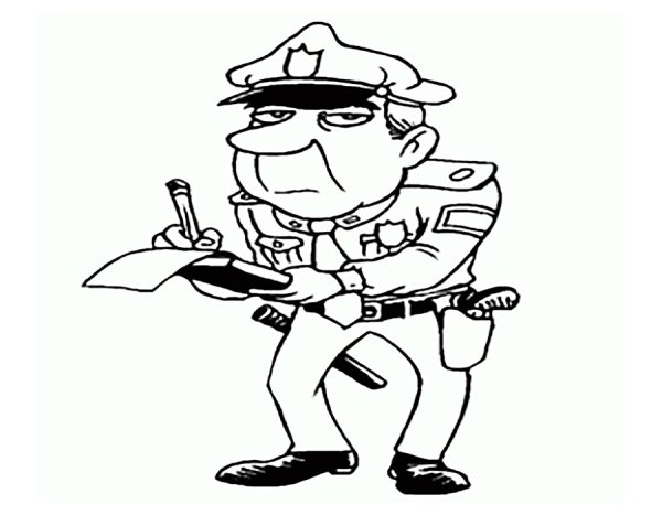 Гаишник раскраска