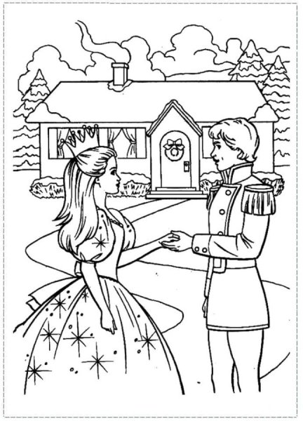 Раскраска комната с новогодней елкой