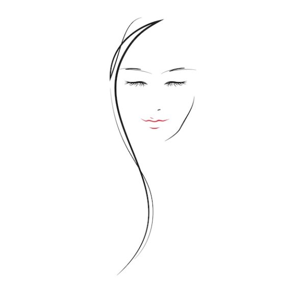 Очертания лица девушки