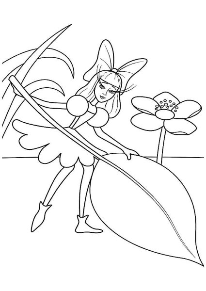 Дюймовочка раскраска