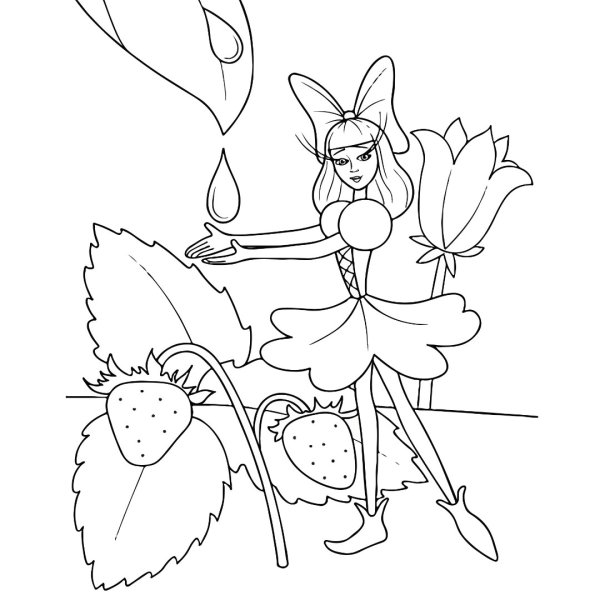 Раскраска Дюймовочка Дисней