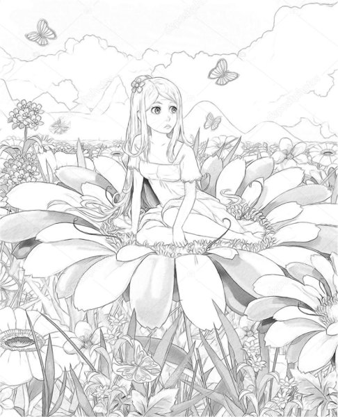 Дюймовочка арты для срисовки