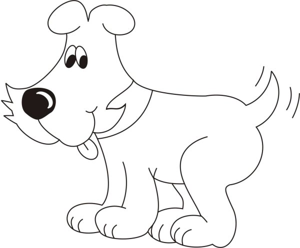 Собака раскраска для малышей