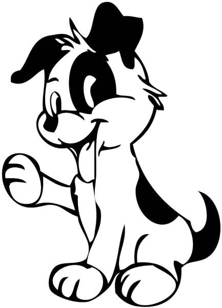 Собака рисунок черно белый