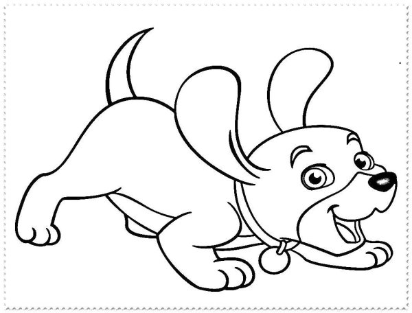 Веселый щенок раскраска