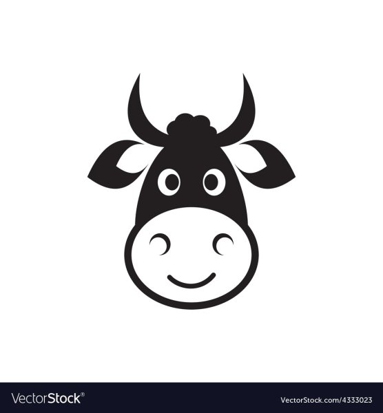 Морда коровы силуэт