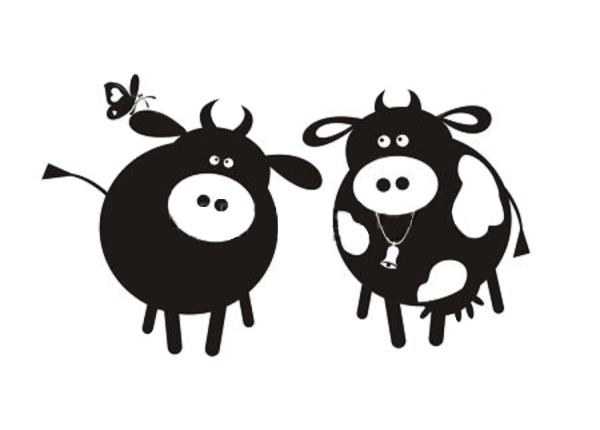 Корова смешная силуэт