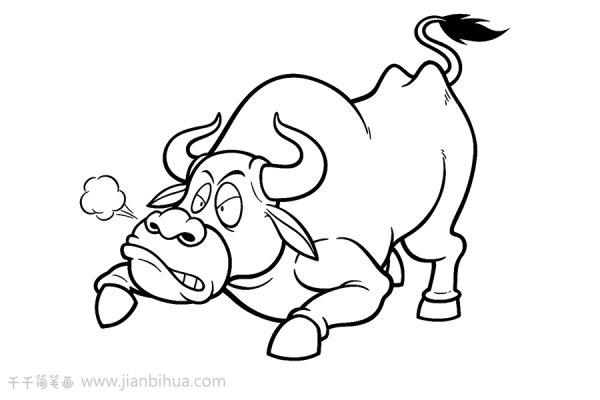 Прикольный бык для раскрашивания