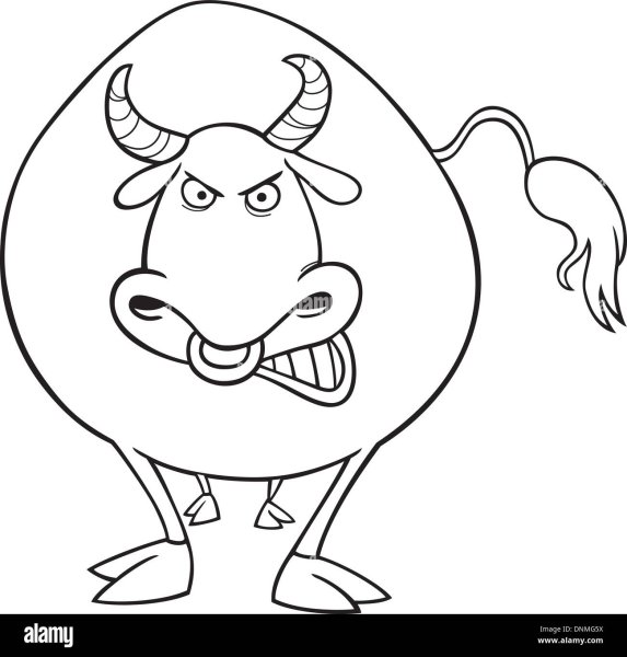 Прикольный бык для раскрашивания