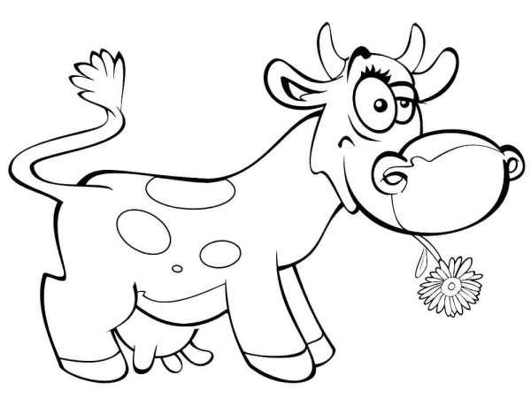 Бычок для раскрашивания для детей