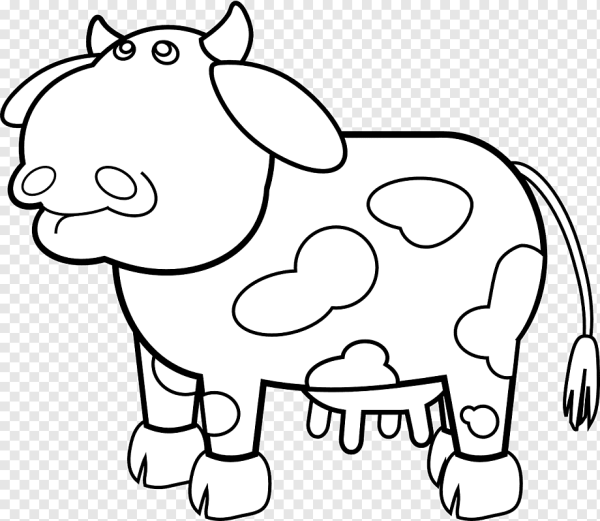 Корова раскраска для малышей