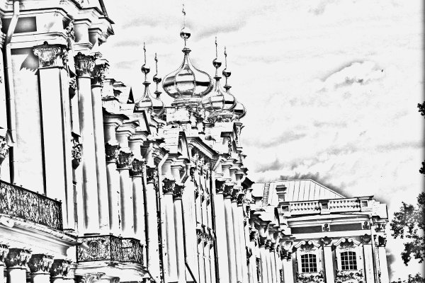 Екатерининский дворец в Царском селе черно белая