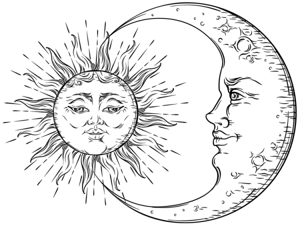 Луна и солнце одновременно