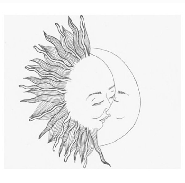 Солнце и Луна для срисовки