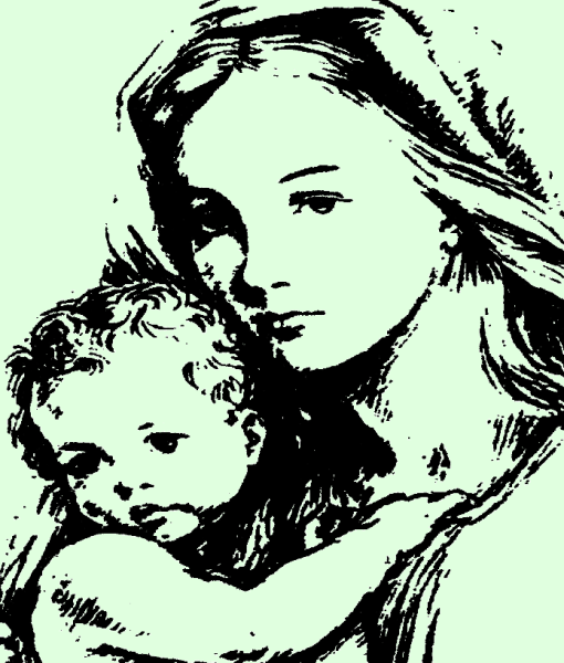 Мама с ребенком рисунок