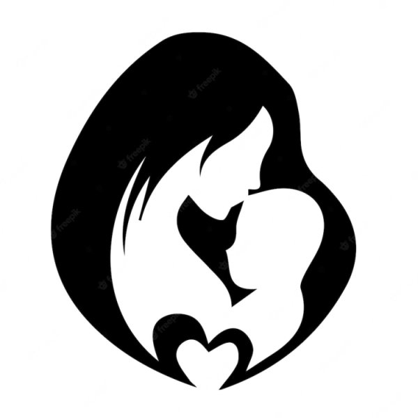 Трафарет матери и ребенка для вырезания