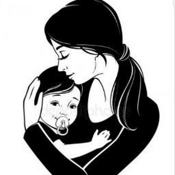 Мама с ребенком вектор