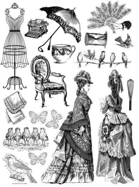 Декупажные карты черно белые