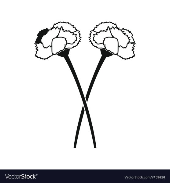 Гвоздики черным контуром