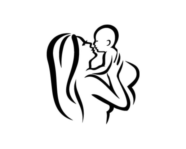 Силуэт мамы с ребенком