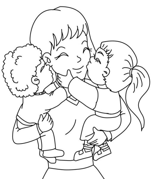 Раскраска мамы и малыши