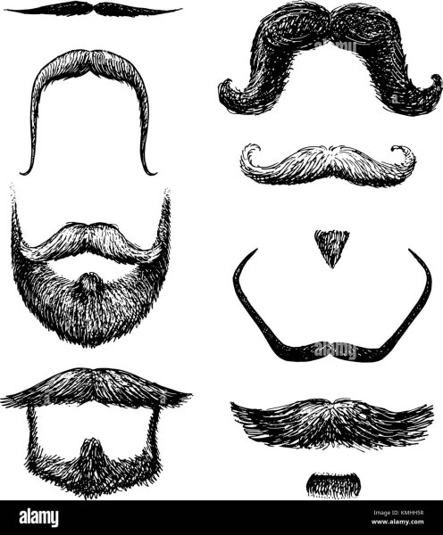 Шаблон бороды и усов