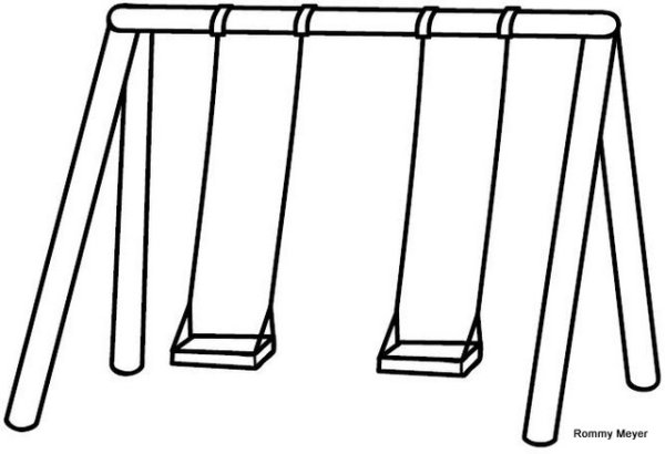 Раскраска качели