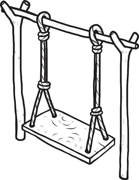 Качели раскраска для детей